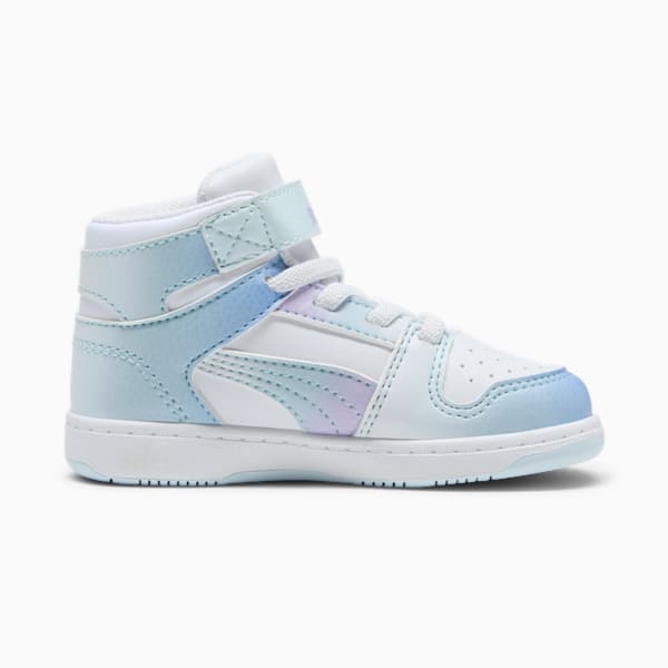 Rebound LayUp SL Euphoria V Toddlers' Sneakers, PUMA White-Vivid Violet-Turquoise Surf, extralarge