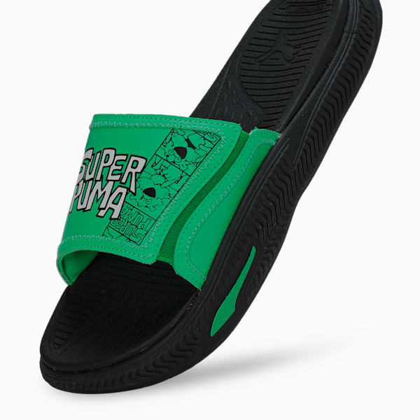 Softride Pro 24 Super Men's Slides, PUMA Black-Grassy Green-PUMA White, extralarge-IND