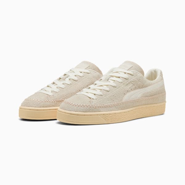 Suede Moccasin Sneakers Unisex, Frosted Ivory-Warm White, extralarge