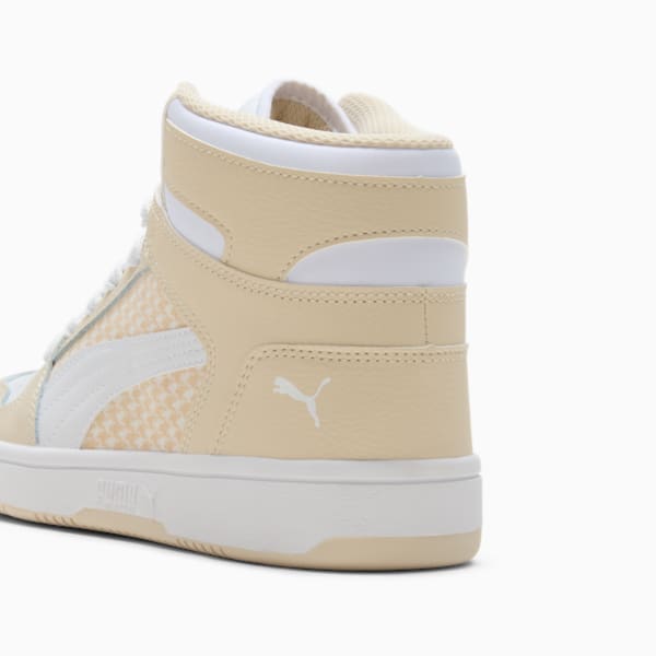Sneakers PUMA Rebound LayUp Houndstooth Femme, Desert Dust-PUMA White-Alpine Snow, extralarge