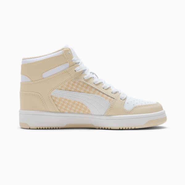 Tenis para mujer PUMA Rebound LayUp Houndstooth, Desert Dust-PUMA White-Alpine Snow, extralarge