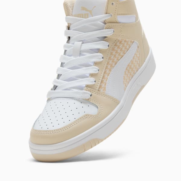 Tenis para mujer PUMA Rebound LayUp Houndstooth, Desert Dust-PUMA White-Alpine Snow, extralarge