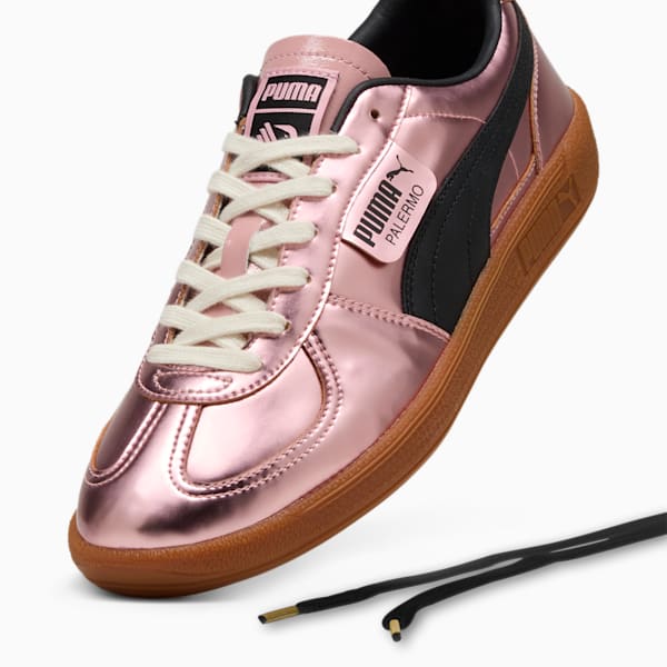 ユニセックス PUMA x パレルモFC パレルモ メタリック スニーカー, Bright Pink-PUMA Black-Gum, extralarge-JPN