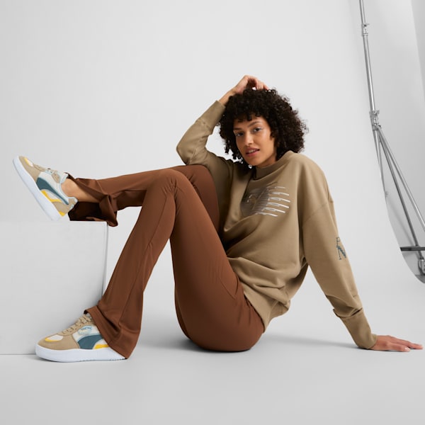 Tenis Palmero Lamoda NYC Long Run para mujer, Oak Branch-Gray Skies-Tangerine, extralarge