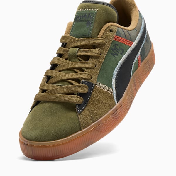 Suede Peace And Love Flagship Sneakers, Olive Drab-PUMA Black-Redmazing, extralarge