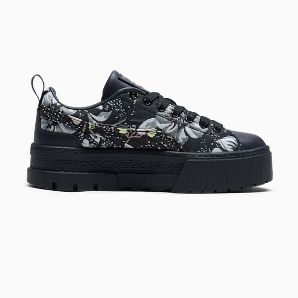 Mayze Dark Floral Women's Sneakers, PUMA Black-PUMA Silver-Smokey Gray, extralarge