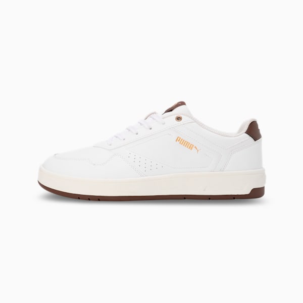 Court Classic Men's Sneakers, PUMA White-Chestnut Brown-PUMA Gold, extralarge-IND
