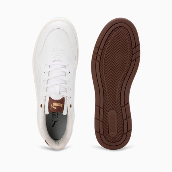 Court Classic Men's Sneakers, PUMA White-Chestnut Brown-PUMA Gold, extralarge-IND