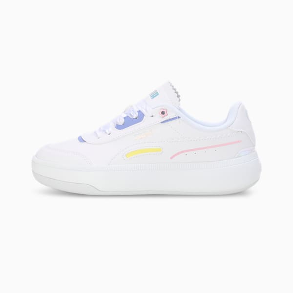 Tori Pixie Women's Sneakers, PUMA White-Lavendar Pop-Pale Lemon-PRISM PINK, extralarge-IND