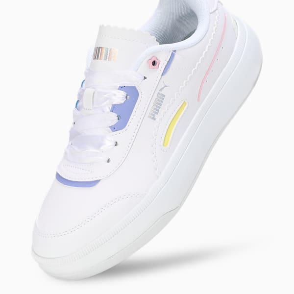Tori Pixie Women's Sneakers, PUMA White-Lavendar Pop-Pale Lemon-PRISM PINK, extralarge-IND