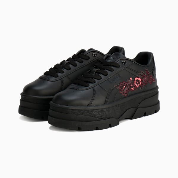 ウィメンズ リヴォ EMB スニーカー, PUMA Black-Salmon-Midnight Plum, extralarge-JPN