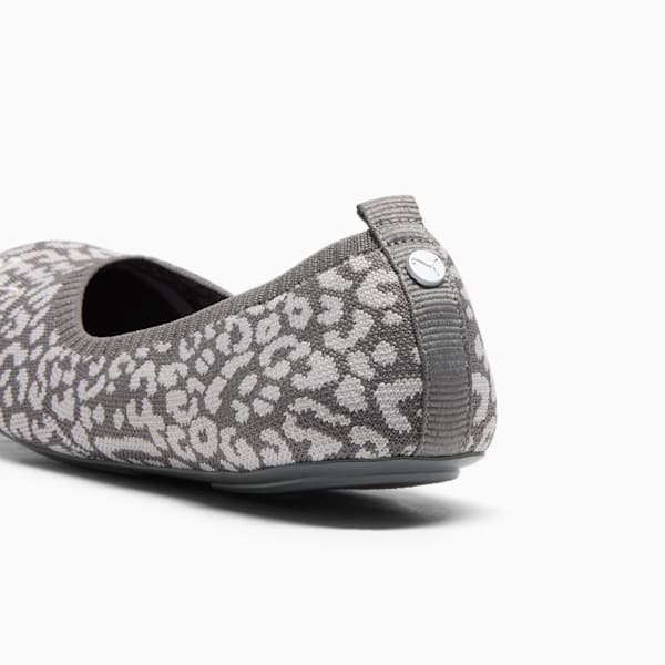 Ilana Leopard Women's Ballet Shoes, Flat Medium Gray-Galactic Gray, extralarge