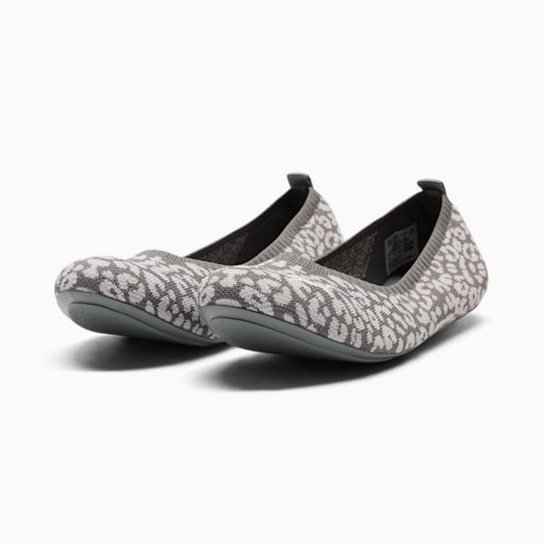 Ilana Leopard Women's Ballet Shoes, Flat Medium Gray-Galactic Gray, extralarge