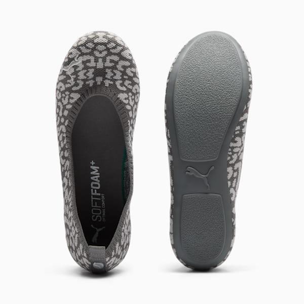 Ilana Leopard Women's Ballet Shoes, Flat Medium Gray-Galactic Gray, extralarge