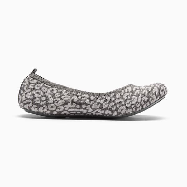 Iliana Ballerina Leopard Print Women's Ballet Flats, Flat Medium Gray-Galactic Gray, extralarge