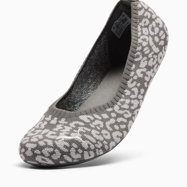 Ilana Leopard Women's Ballet Shoes, Flat Medium Gray-Galactic Gray, extralarge