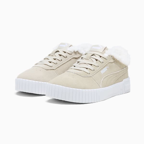Carina 2.0 Teddy Suede Sneakers Mujer, Desert Dust-Desert Dust-PUMA White, extralarge