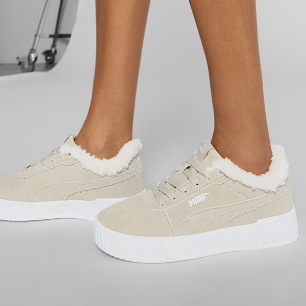 Carina 2.0 Teddy Suede Women's Sneakers, Desert Dust-Desert Dust-PUMA White, extralarge