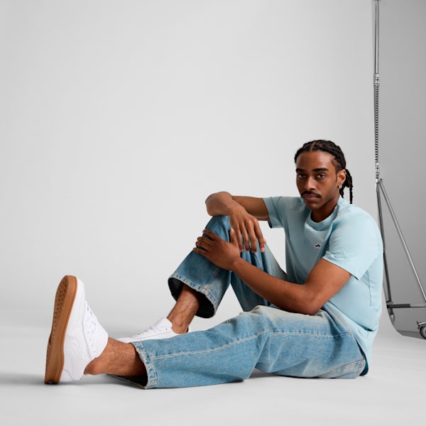 Indoor Leather Sneakers, PUMA White, extralarge