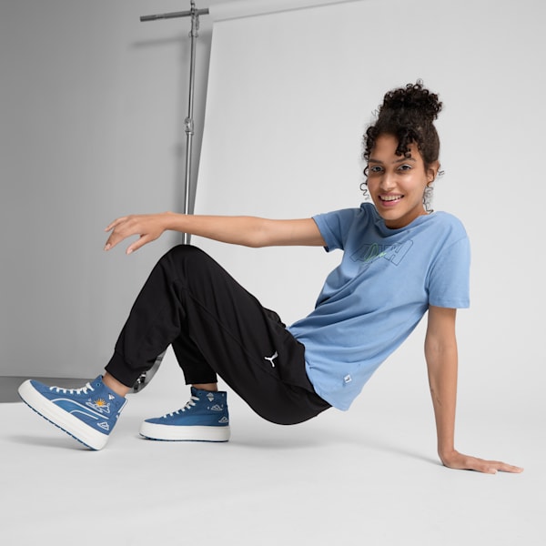 Tenis Kaia 2.0 Mid Novelty para mujer, Blue Horizon-Frosted Ivory-PUMA White, extralarge