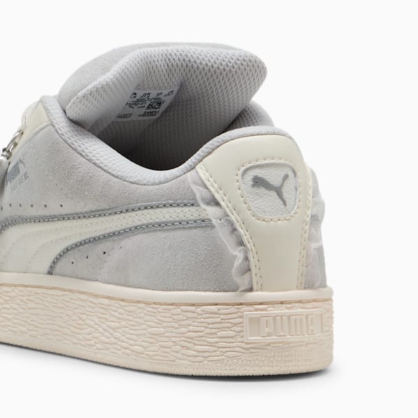 Tenis Suede XL Glam Athletics para mujer, Feather Gray-Warm White, extralarge