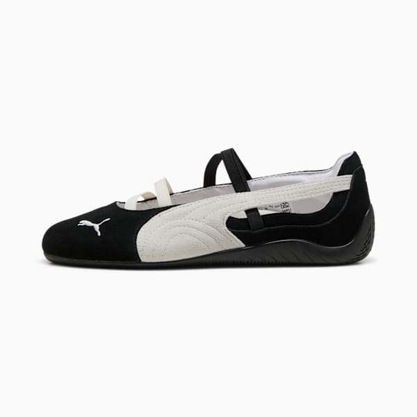 Balerinas Speedcat Gamuza para mujer, PUMA Black-PUMA White-Warm White, extralarge