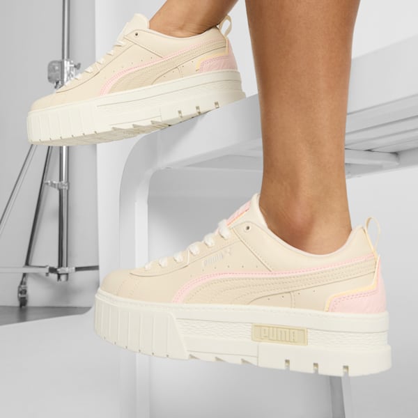 Tenis Mayze UT Muted Animal para mujer, Alpine Snow-Island Pink-Creamy Vanilla, extralarge