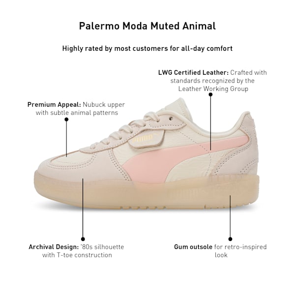 Palermo Moda Muted Animal Women's Sneakers, Alpine Snow-Island Pink-Creamy Vanilla, extralarge-IND