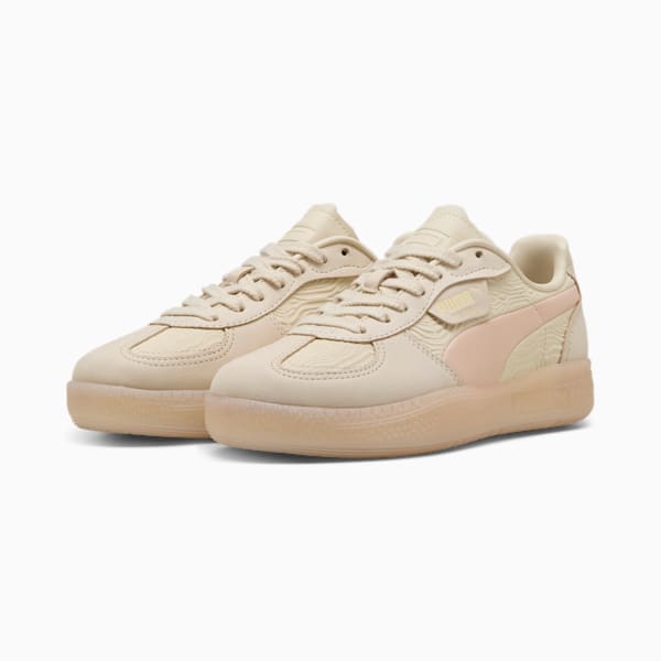 Tenis Palermo Moda Muted Animal para mujer, Alpine Snow-Island Pink-Creamy Vanilla, extralarge