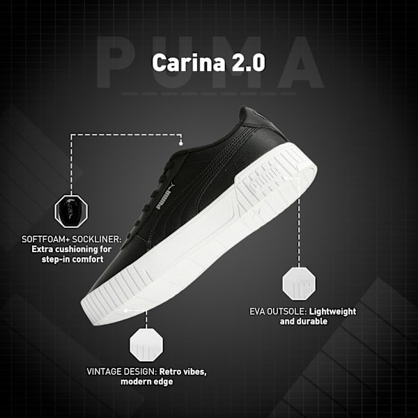 Carina 2.0 Women's Sneakers, PUMA Black-PUMA Black-PUMA Silver, extralarge-IND