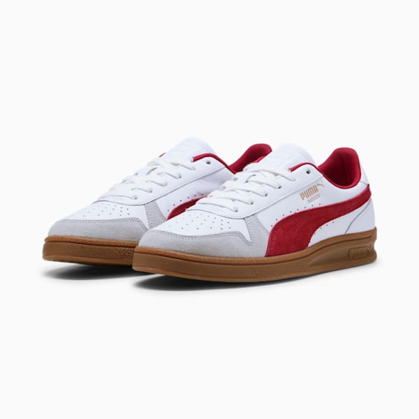 Tenis PUMA Indoor, PUMA White-Dark Crimson-Gum, extralarge