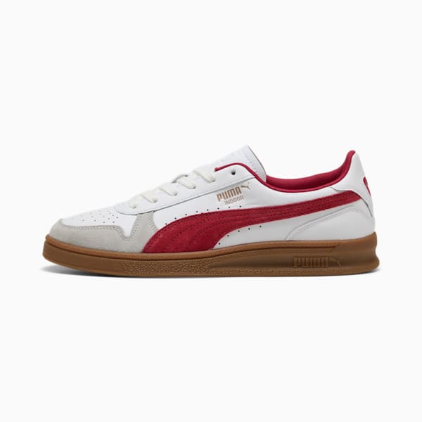 Tenis PUMA Indoor, PUMA White-Dark Crimson-Gum, extralarge