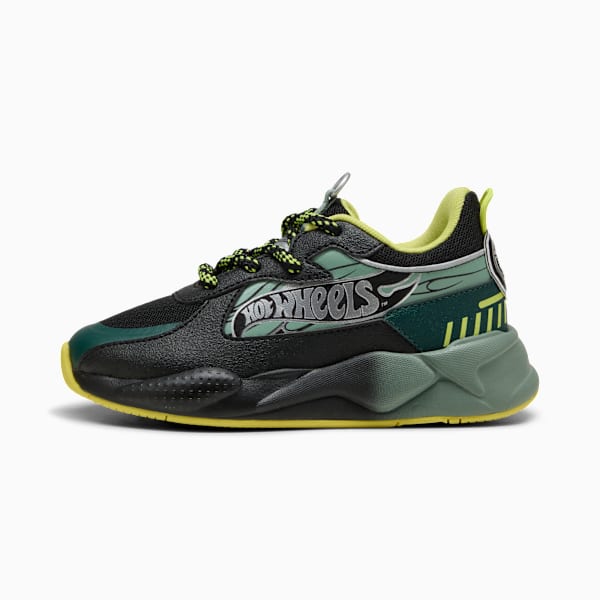 Tenis PUMA x HOT WHEELS™ RS-X para niños, PUMA Black-Green Moon, extralarge