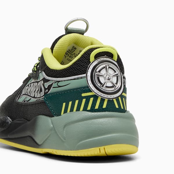 Tenis PUMA x HOT WHEELS™ RS-X para bebés, PUMA Black-Green Moon, extralarge