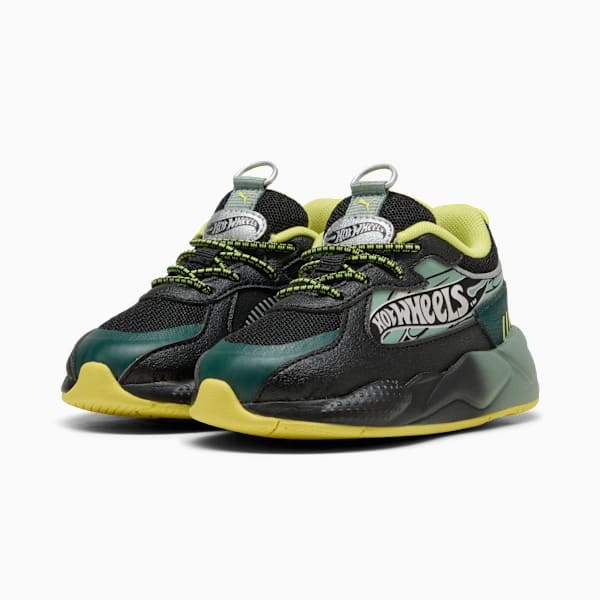 Tenis PUMA x HOT WHEELS™ RS-X para bebés, PUMA Black-Green Moon, extralarge
