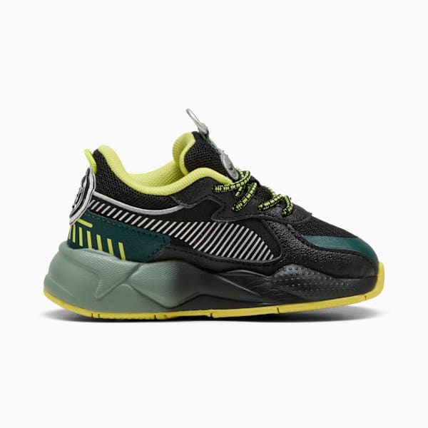 Tenis PUMA x HOT WHEELS RS-X para bebés, PUMA Black-Green Moon, extralarge