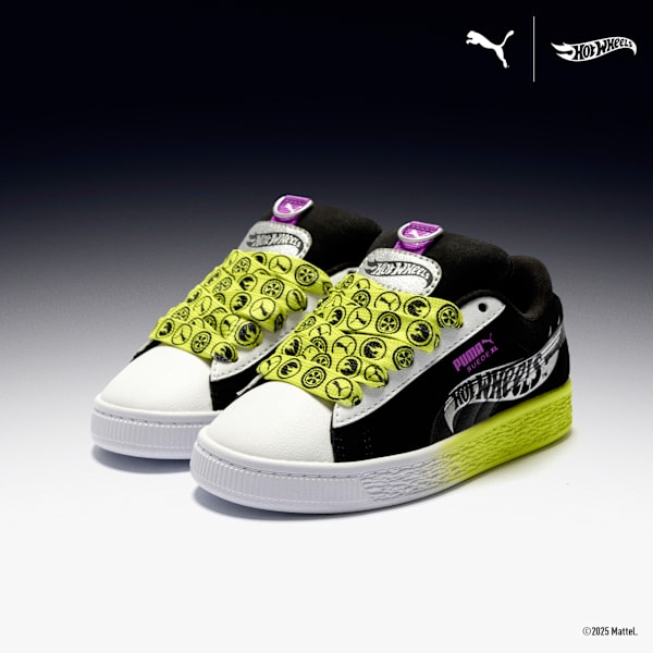 PUMA x HOT WHEELS™ Suede XL Little Kids' Sneakers, PUMA Black-PUMA White-Lemon Sherbert, extralarge