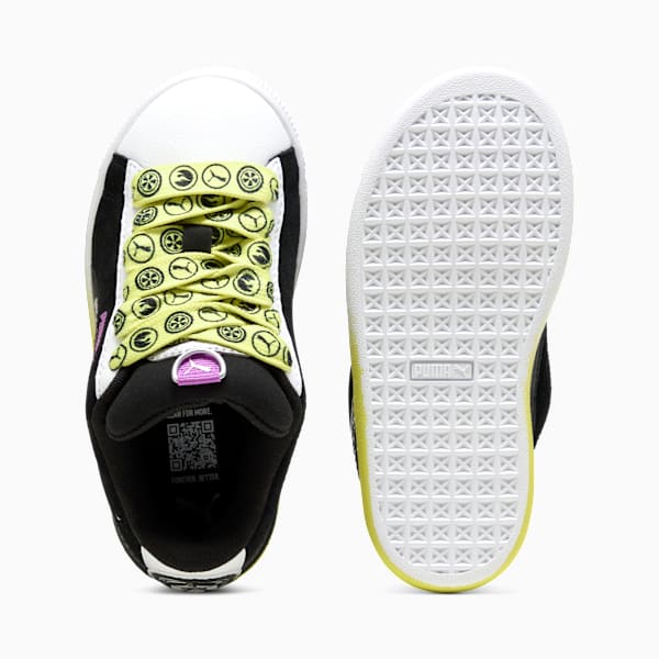 Tenis PUMA x HOT WHEELS™ Suede XL para niños, PUMA Black-PUMA White-Lemon Sherbert, extralarge