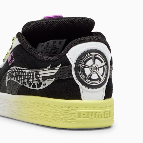 Tenis PUMA x HOT WHEELS™ Suede XL para bebés, PUMA Black-PUMA White-Lemon Sherbert, extralarge