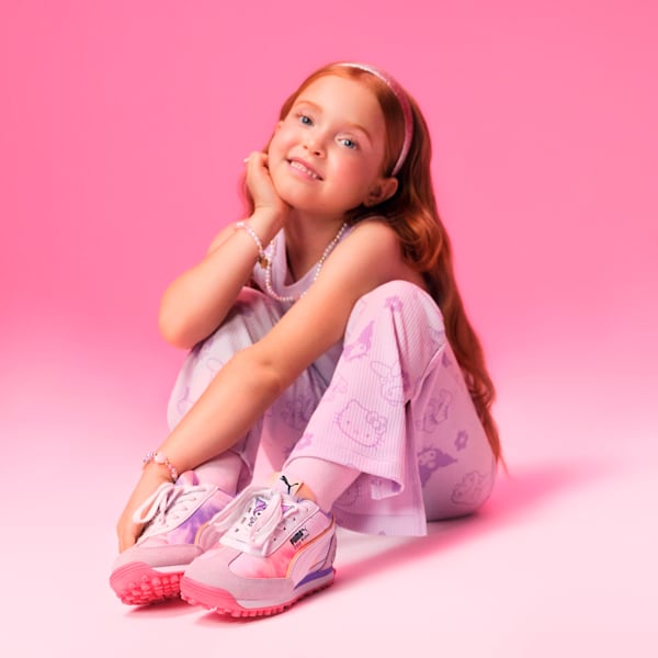 Tenis para niños pequeños Easy Rider PUMA x HELLO KITTY AND FRIENDS, Lilac Frost-PUMA White-Magic Rose, extralarge