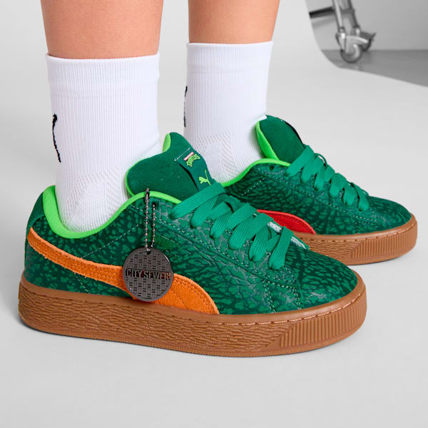 Tenis PUMA x TORTUGAS NINJA Suede XL para adolescentes, Vine-Gum, extralarge