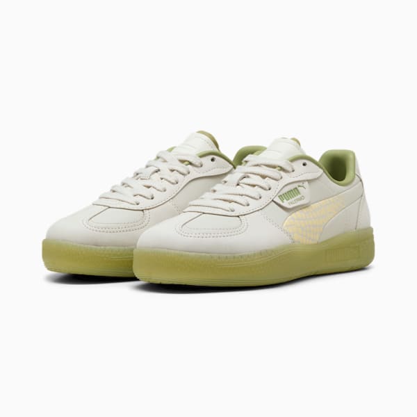 Tenis Palermo Moda Selva para mujer, Vapor Gray-Creamy Vanilla-Calming Green, extralarge