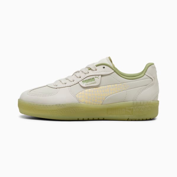Tenis Palermo Moda Selva para mujer, Vapor Gray-Creamy Vanilla-Calming Green, extralarge