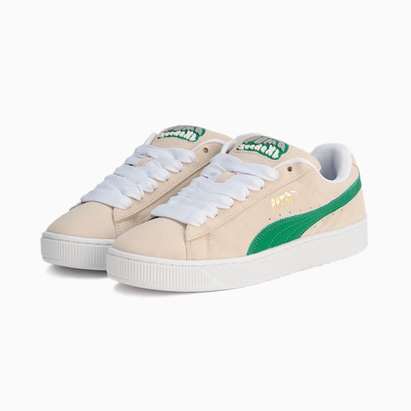 メンズ PUMA x XLARGE スウェード XL スニーカー, Frosted Ivory-Archive Green, extralarge-JPN