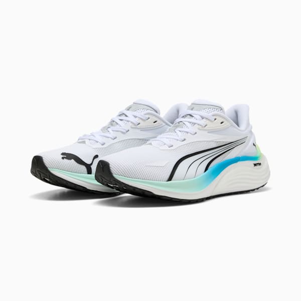 Tenis de running para niños Electrify NITRO™ 4, PUMA White-Mint Melt-Speed Blue, extralarge