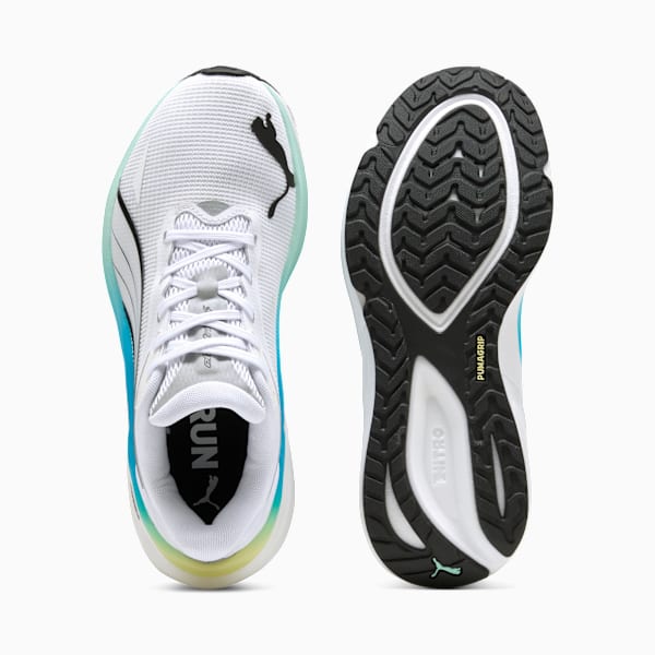 Tenis de running para niños Electrify NITRO™ 4, PUMA White-Mint Melt-Speed Blue, extralarge