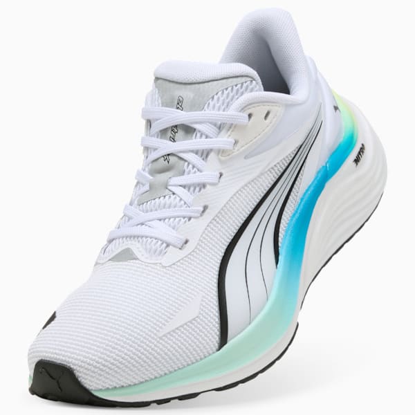 Tenis de running para niños Electrify NITRO™ 4, PUMA White-Mint Melt-Speed Blue, extralarge