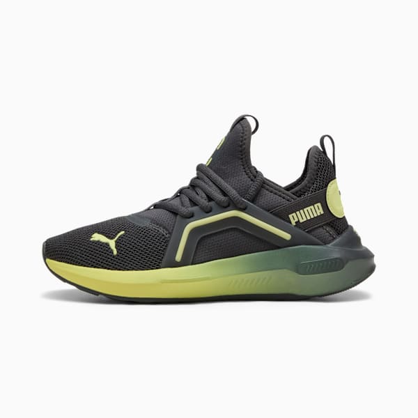 Zapatos de entrenamiento para niños grandes Softride Enzo 5, Dusky Gray-Fresh Yellow, extralarge