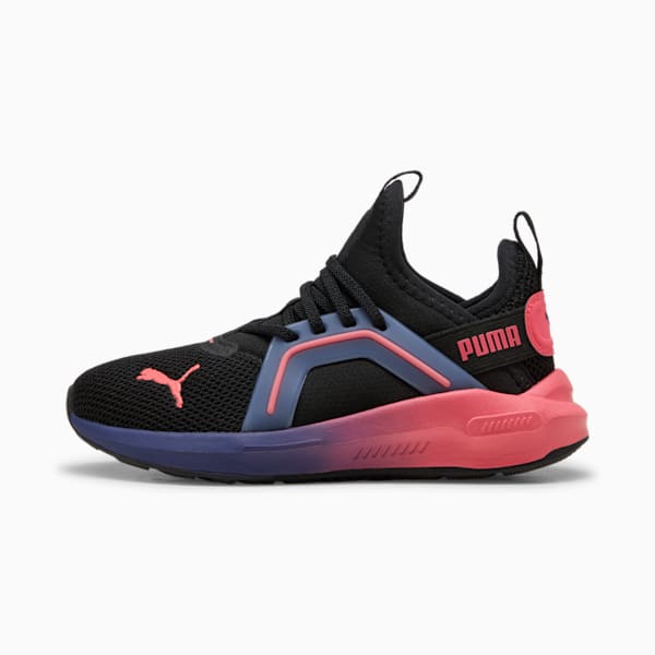 Zapatos de entrenamiento para niños pequeños Softride Enzo 5, PUMA Black-Blue Crystal-Peach Frost, extralarge