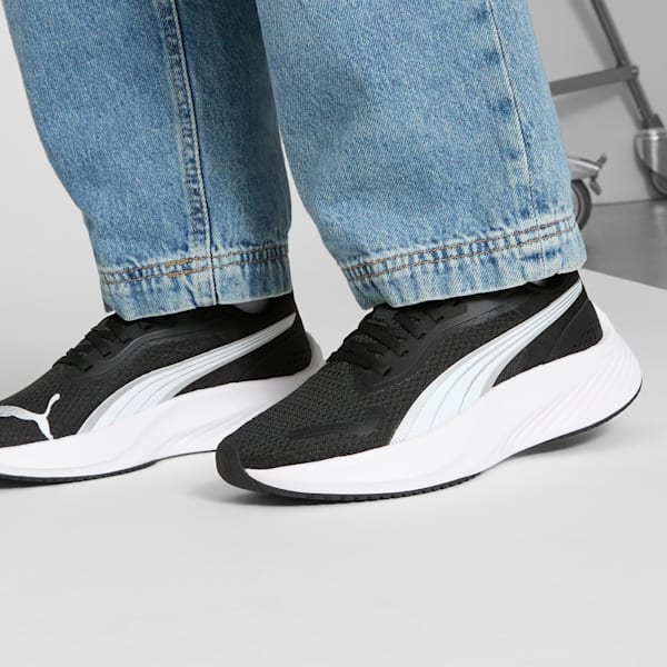 Pounce Lite Big Kids' Running Shoes, PUMA Black-PUMA White-PUMA Silver, extralarge